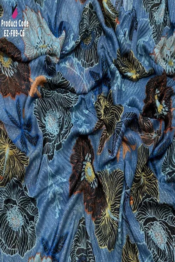 Exclusive Floral Printed Shimmer Work Hijab
