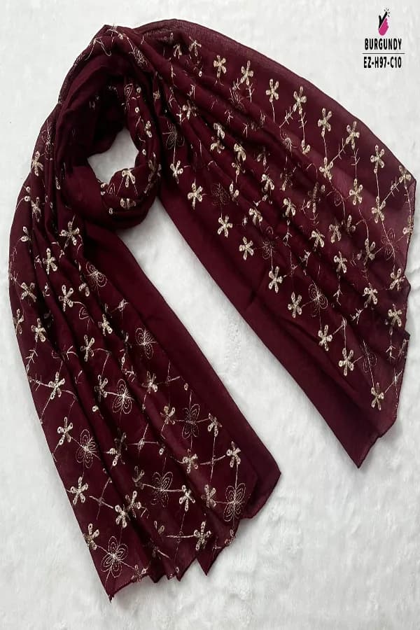 EMBROIDERY SEQUINS WORK HIJAB🧕
