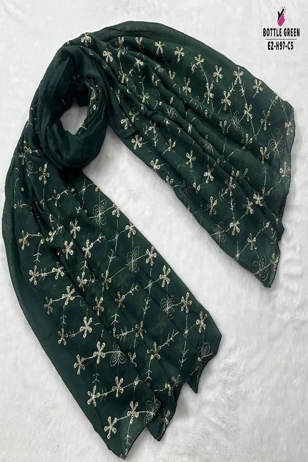 EMBROIDERY SEQUINS WORK HIJAB🧕