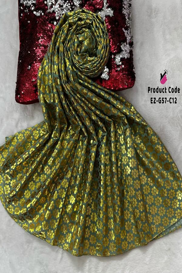 Super Gorgeous Floral Foil Work Hijab