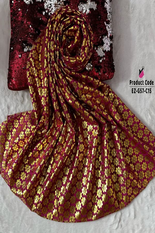 Super Gorgeous Floral Foil Work Hijab