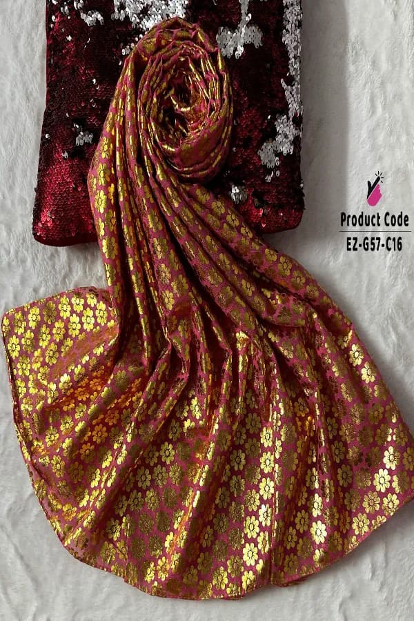 Super Gorgeous Floral Foil Work Hijab
