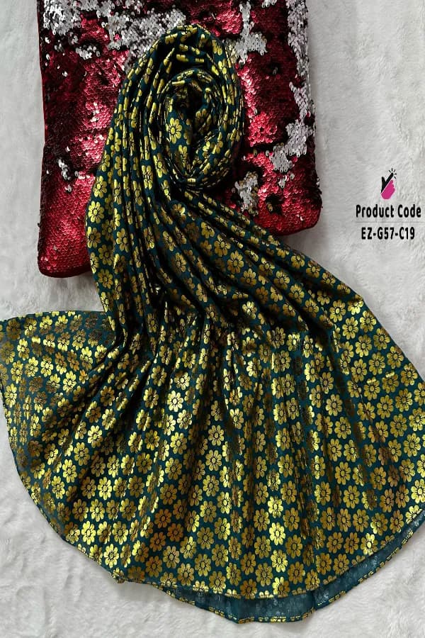 Super Gorgeous Floral Foil Work Hijab