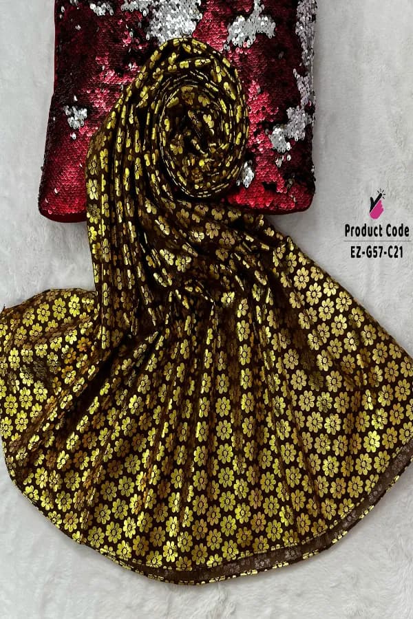 Super Gorgeous Floral Foil Work Hijab