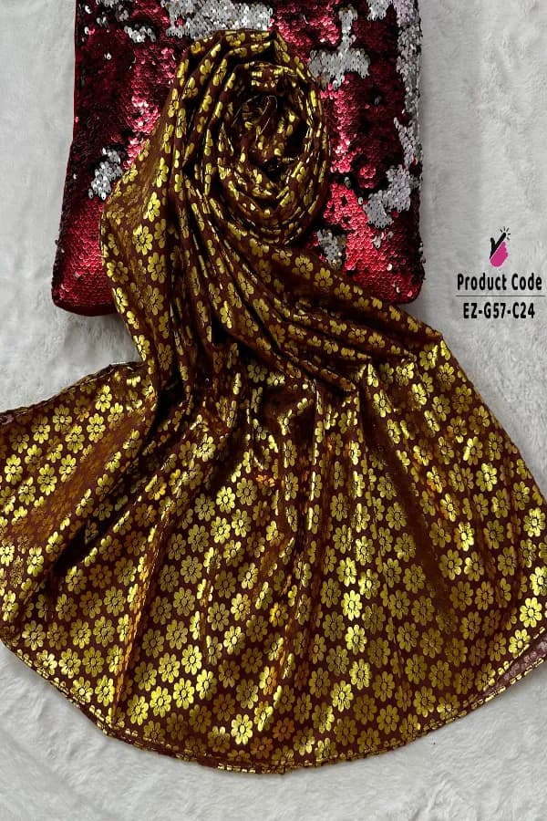 Super Gorgeous Floral Foil Work Hijab