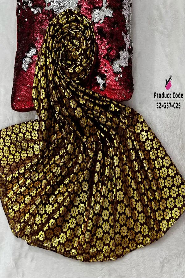 Super Gorgeous Floral Foil Work Hijab