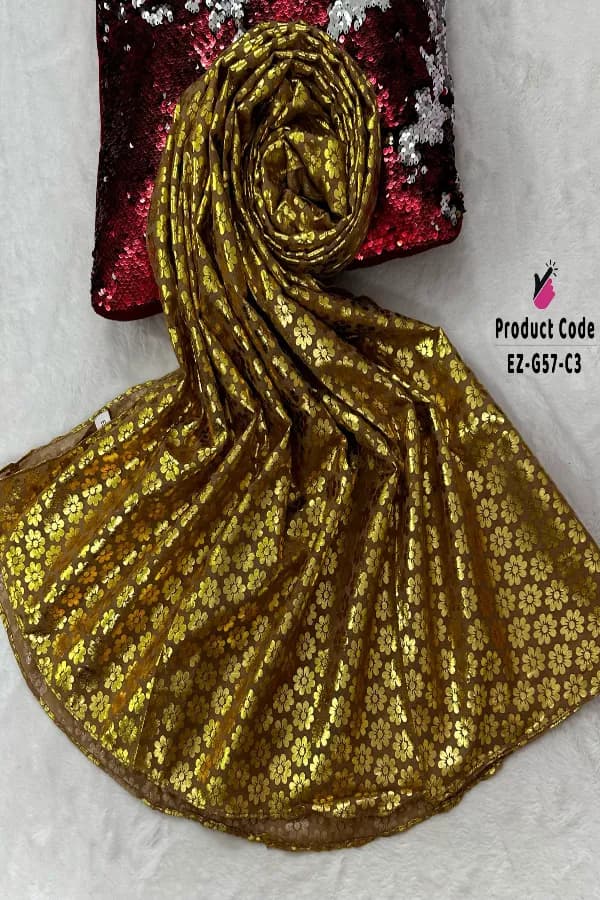 Super Gorgeous Floral Foil Work Hijab