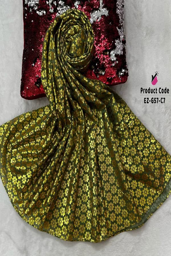 Super Gorgeous Floral Foil Work Hijab