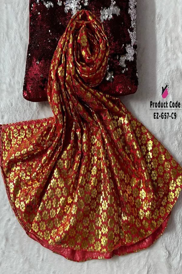 Super Gorgeous Floral Foil Work Hijab