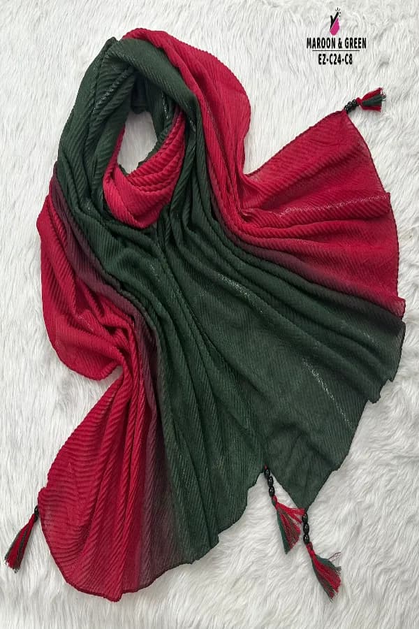 Supper Exclusive Wooden Tassel Shaded Hijab With Shimmer Work 🧕🧕