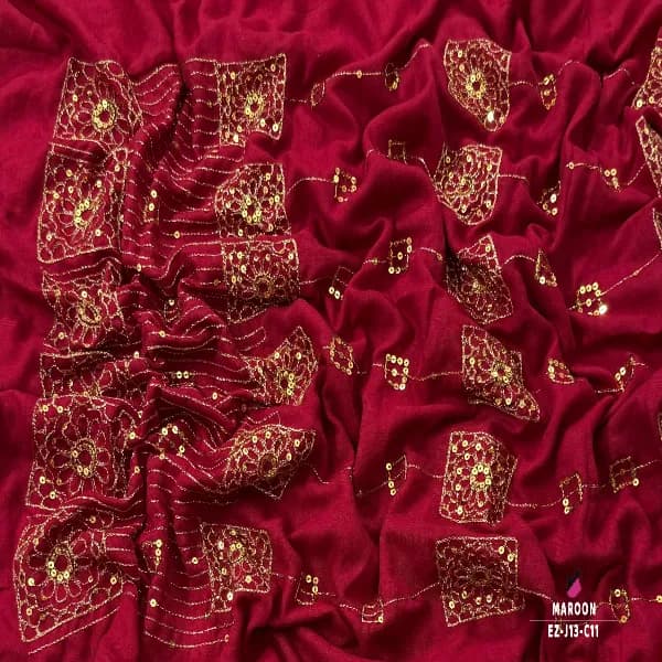 EMBROIDERY SEQUINS WORK HIJAB🧕🧕