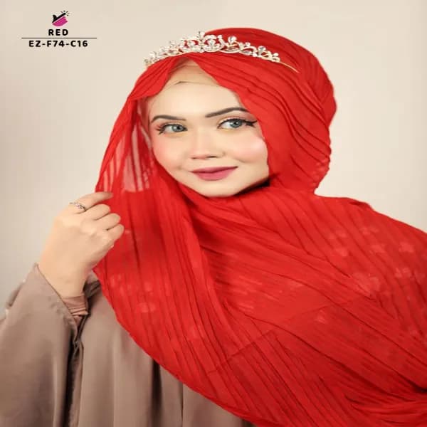 Malaysian Crush Shimmer hijab with wooden Tassel