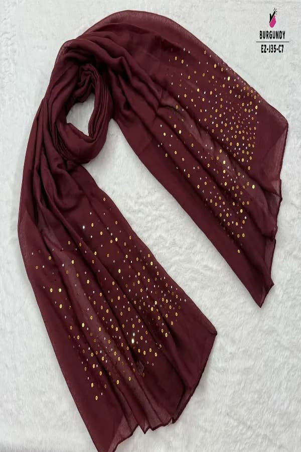 Both Side Sequins Work Hijab