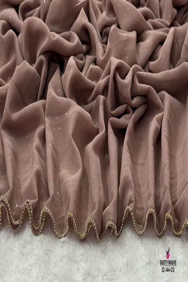 Zipper Stone  HIJAB with Glitter Work