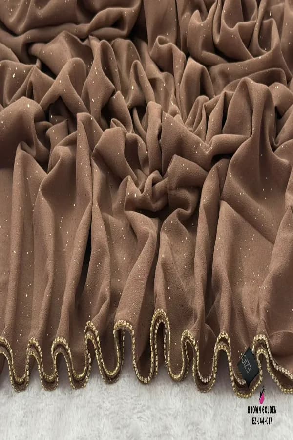 Zipper Stone  HIJAB with Glitter Work