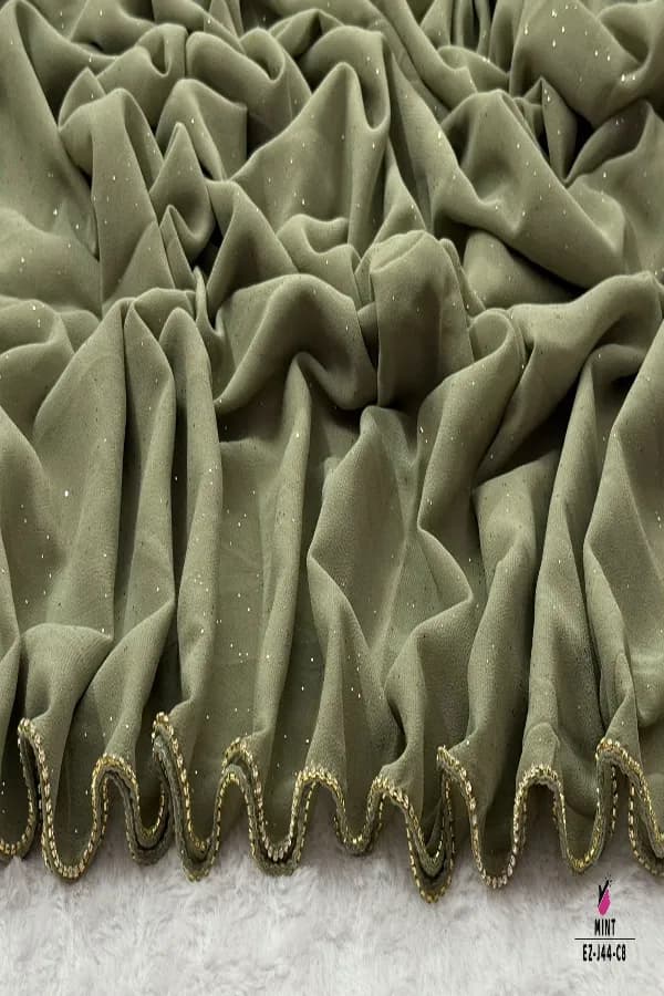 Zipper Stone  HIJAB with Glitter Work