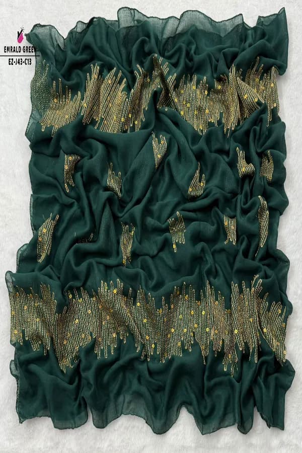 Embroidery Sequins Work HIJAB