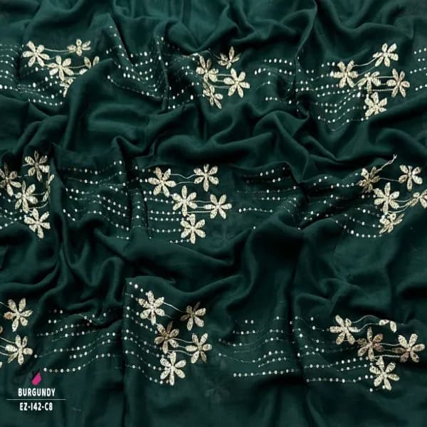 Embroidery Sequins Work HIJAB