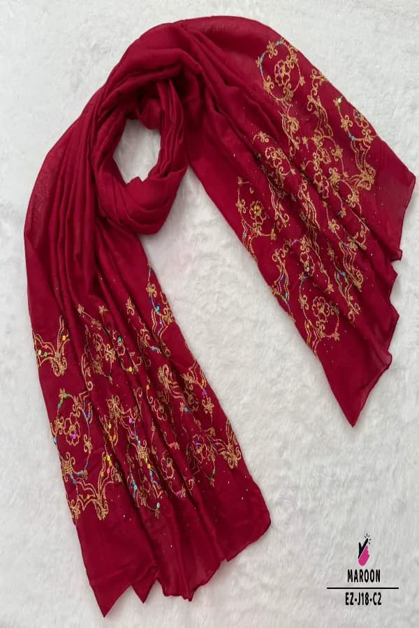 EMBROIDERY HIJAB WITH STONE WORK🧕🧕