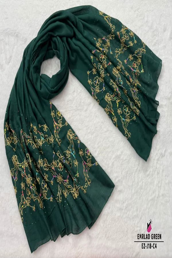 EMBROIDERY HIJAB WITH STONE WORK🧕🧕