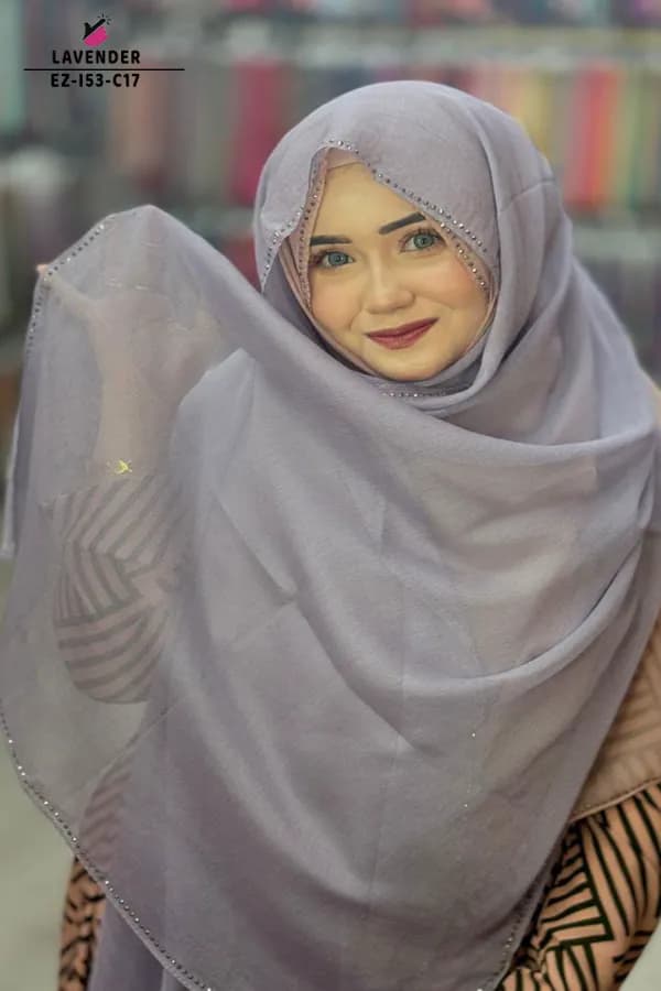 Maslin Hijab with Stone Work