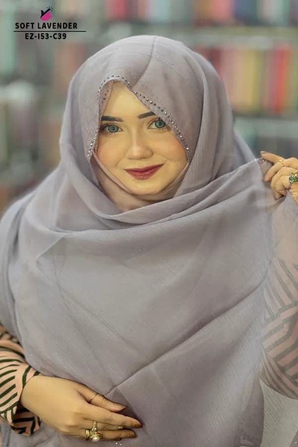 Maslin Hijab with Stone Work