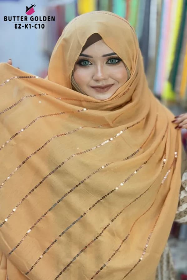 Exclusive Stripe Sequins Work HIJAB 🧕