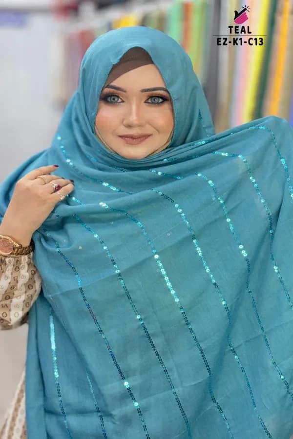 Exclusive Stripe Sequins Work HIJAB 🧕