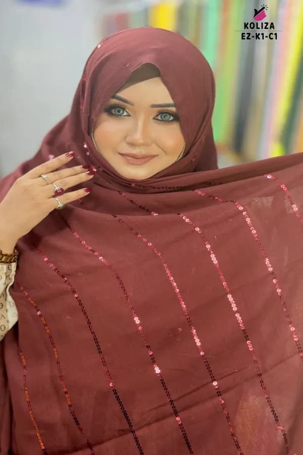 Exclusive Stripe Sequins Work HIJAB 🧕