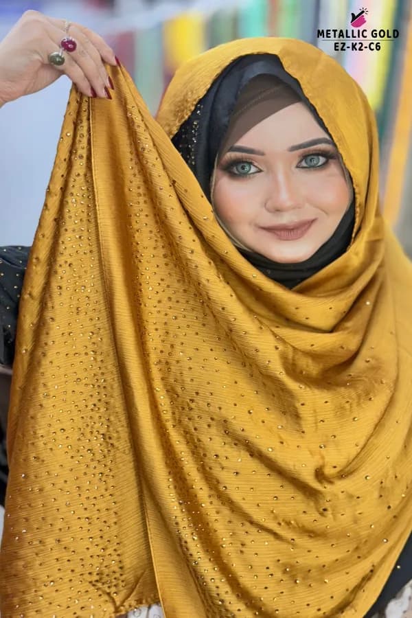 Gold Diamond Stone Hijab