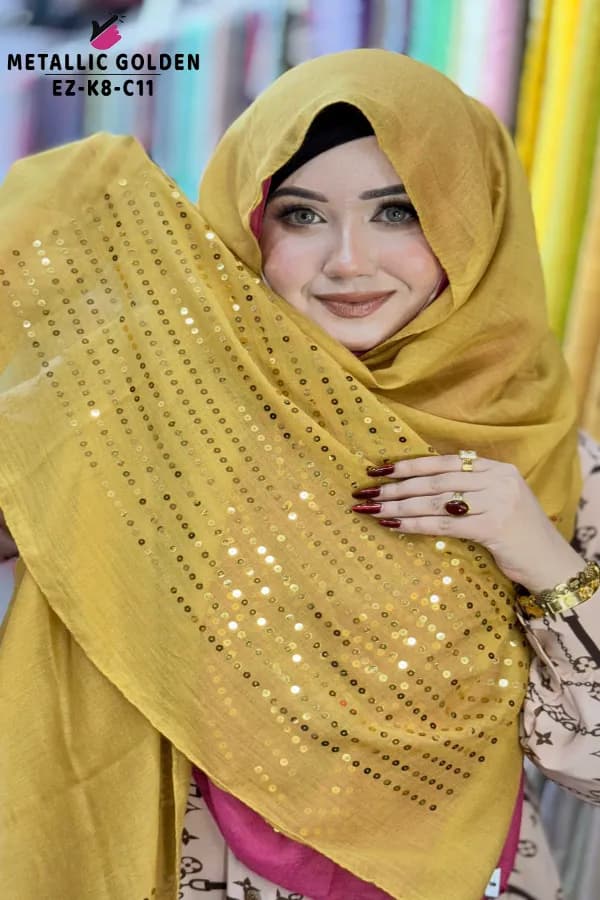Gold Sequins Work HIJAB🧕
