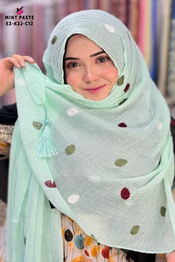 EMBROIDERY TASSEL HIJAB