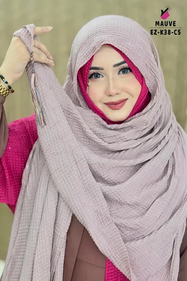 TASSEL HIJAB WITH GLITTER WORK