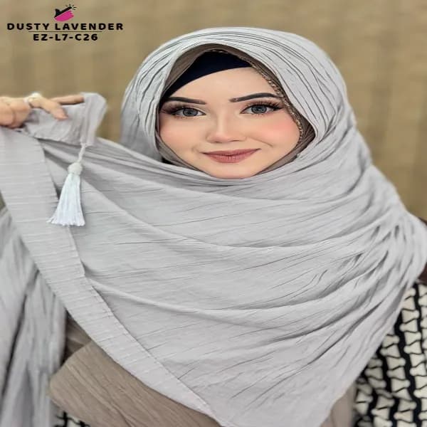 Curly Crepe HIJAB with Tassel Work🧕🧕