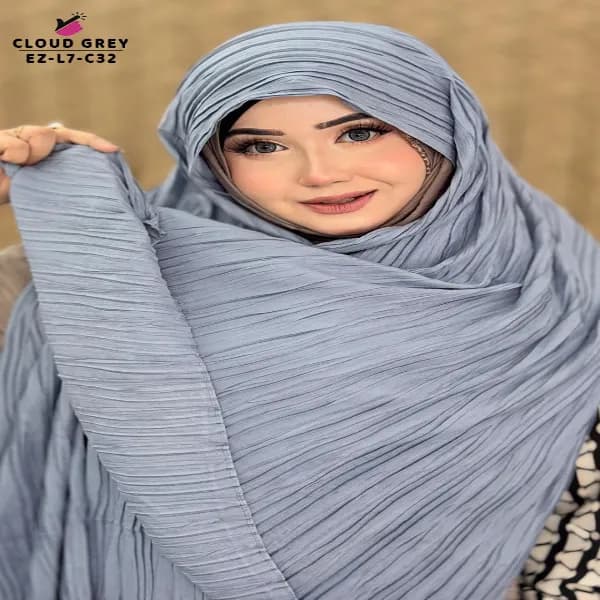 Curly Crepe HIJAB with Tassel Work🧕🧕