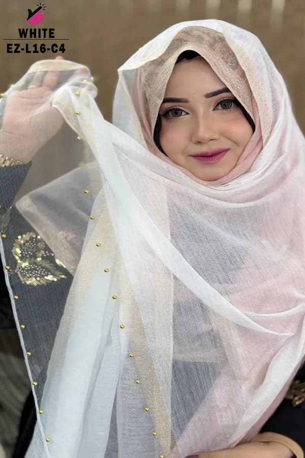PEARL WORK TISSUE HIJAB