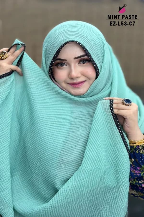 Polka Border Tasel Hijab