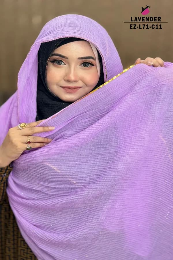 Sequins HIJAB With Glitter Work