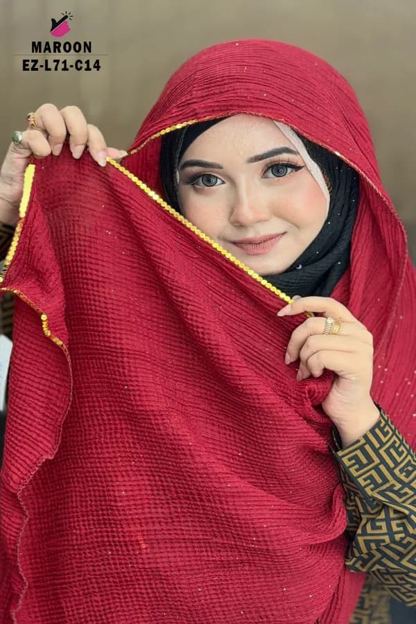 Sequins HIJAB With Glitter Work