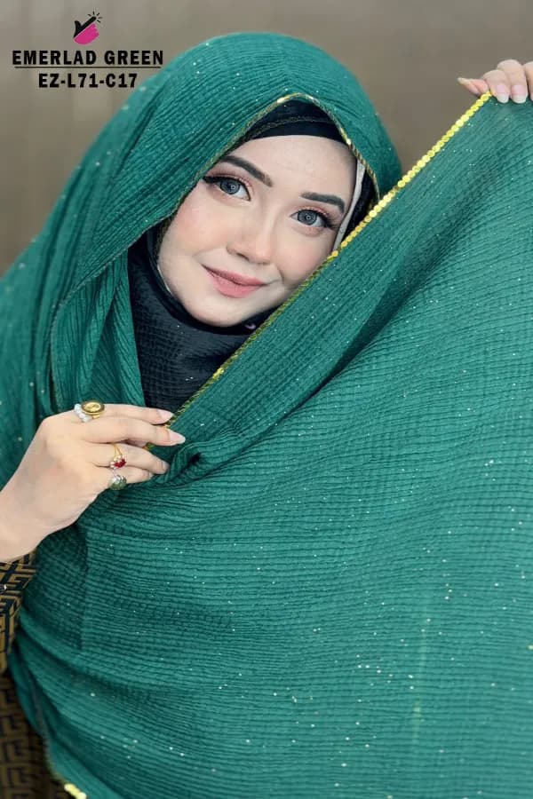 Sequins HIJAB With Glitter Work