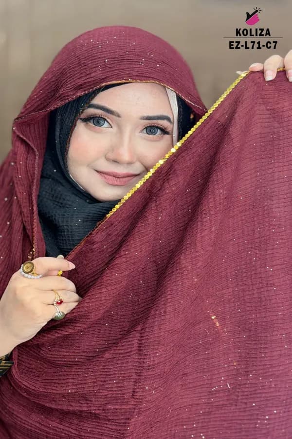Sequins HIJAB With Glitter Work