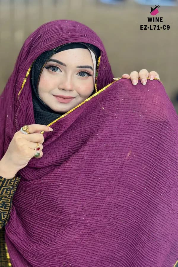 Sequins HIJAB With Glitter Work