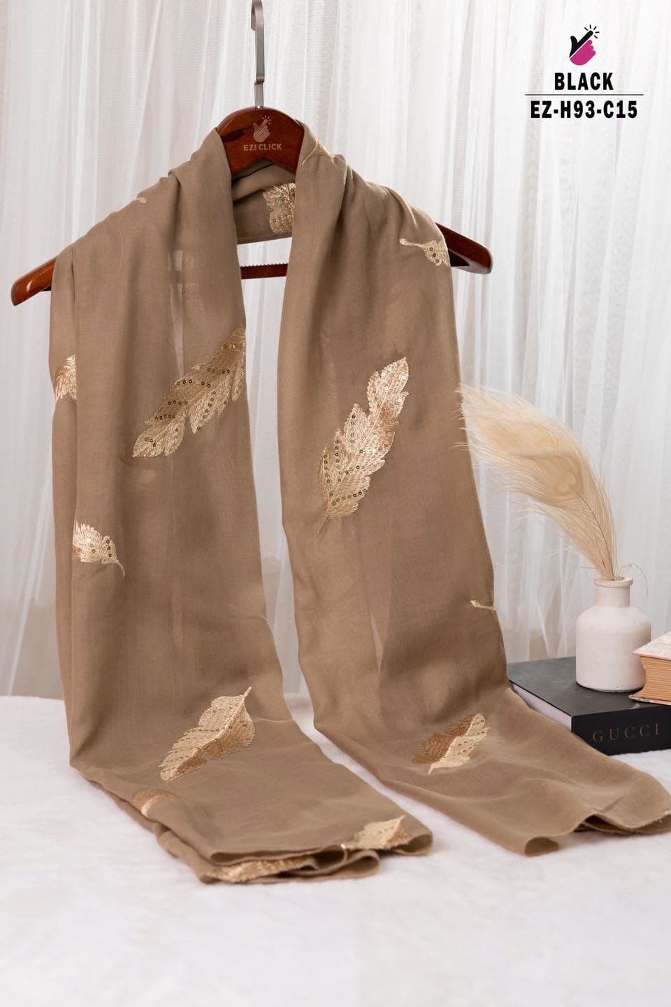 GOLD FEATHER HIJAB