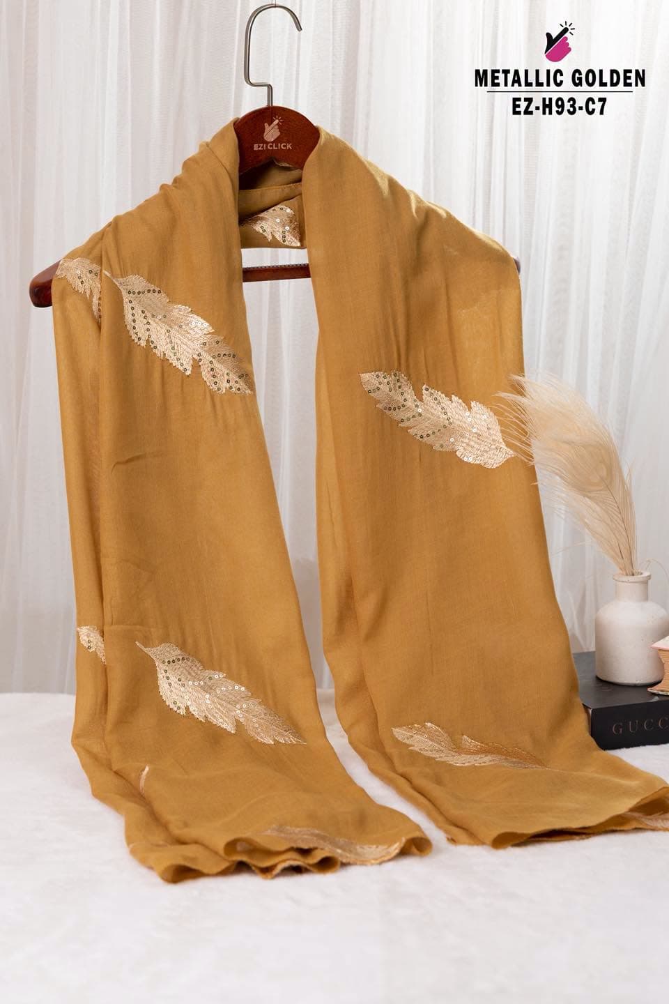 GOLD FEATHER HIJAB