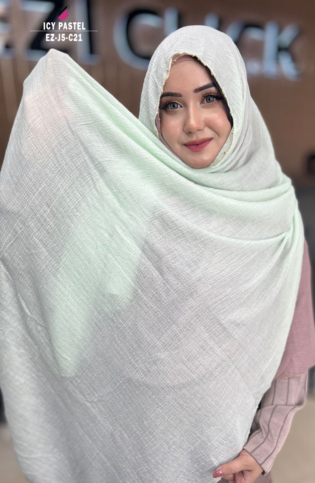 Gold Chain Pearl Hijab