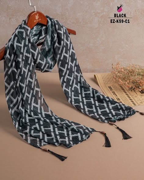 Printed Tassel Hijab