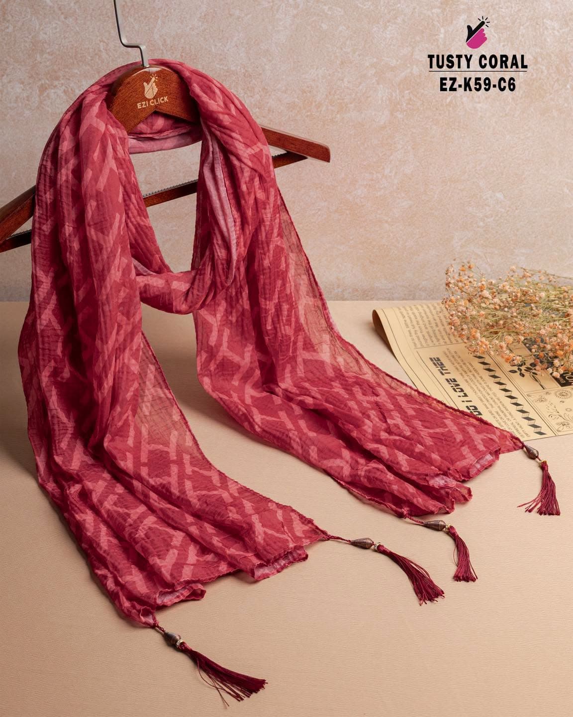 Printed Tassel Hijab