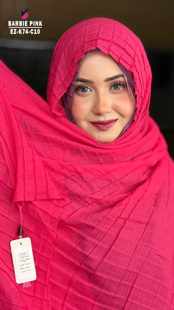 Waffle Crush Hijab With Tassel Work