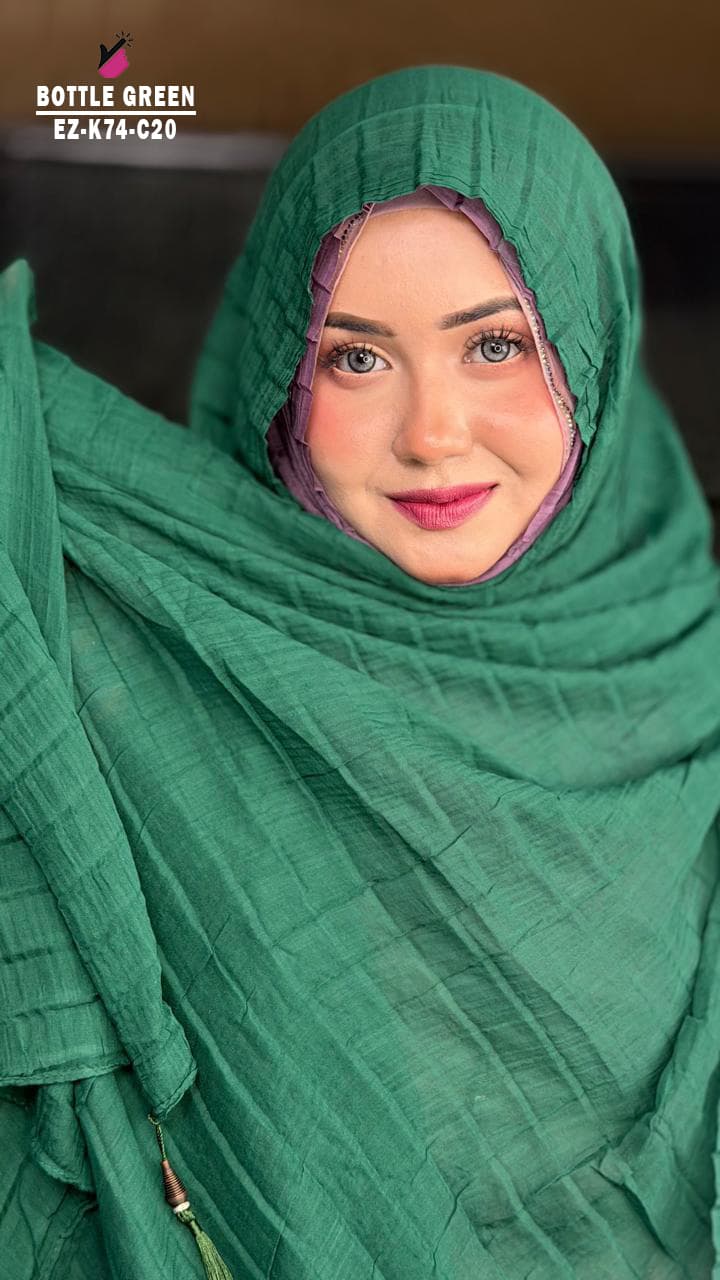 Waffle Crush Hijab With Tassel Work