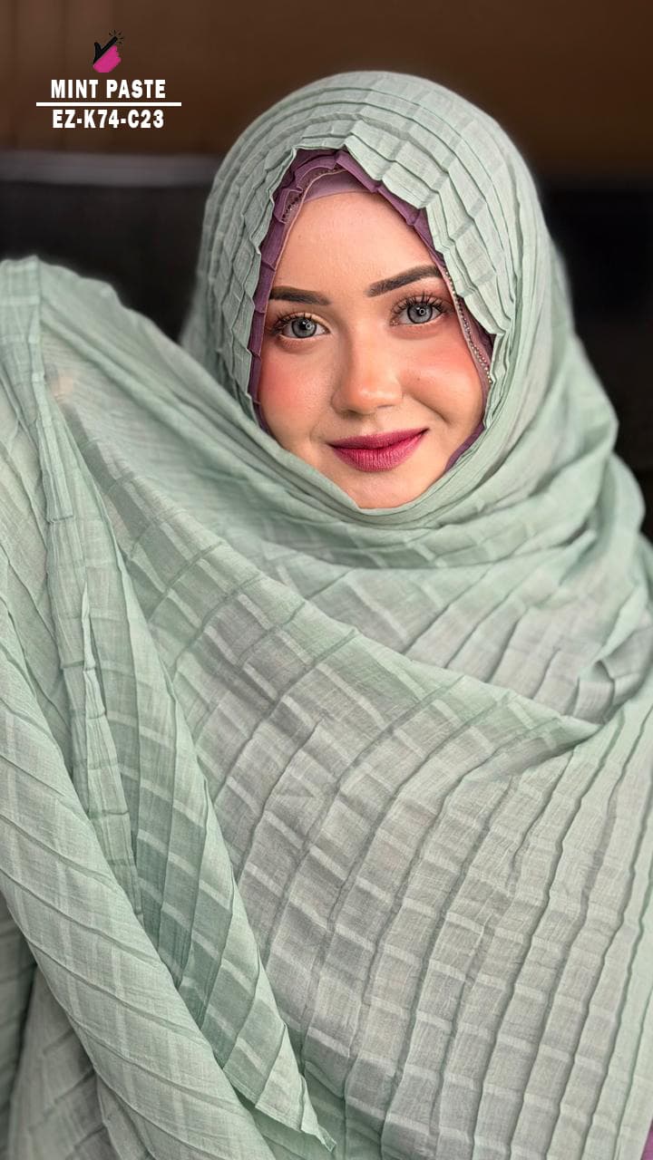 Waffle Crush Hijab With Tassel Work